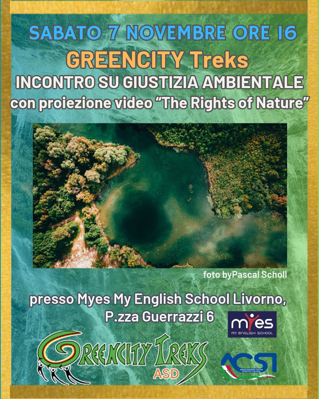 Evento sulla Giustizia Ambientale “Nature Rights”, sabato 7 novembre